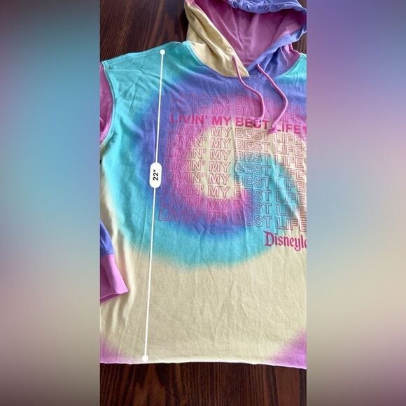 Disneyland Livin' My Best Life Pullover Hoodie Men's M tie dye retro psychedelic - Picture 7 of 16